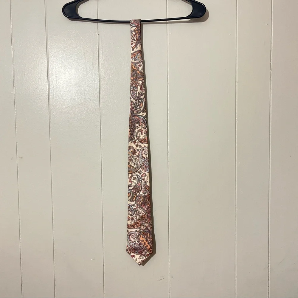 Lorenzo Silk Neck Tie Paisley Made in Italy 100% Silk